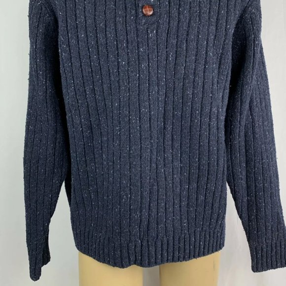 Brunella Gori Men’s XXL Sweater 1/4 Button Lambswool Nylon Blue Unique - Picture 8 of 9